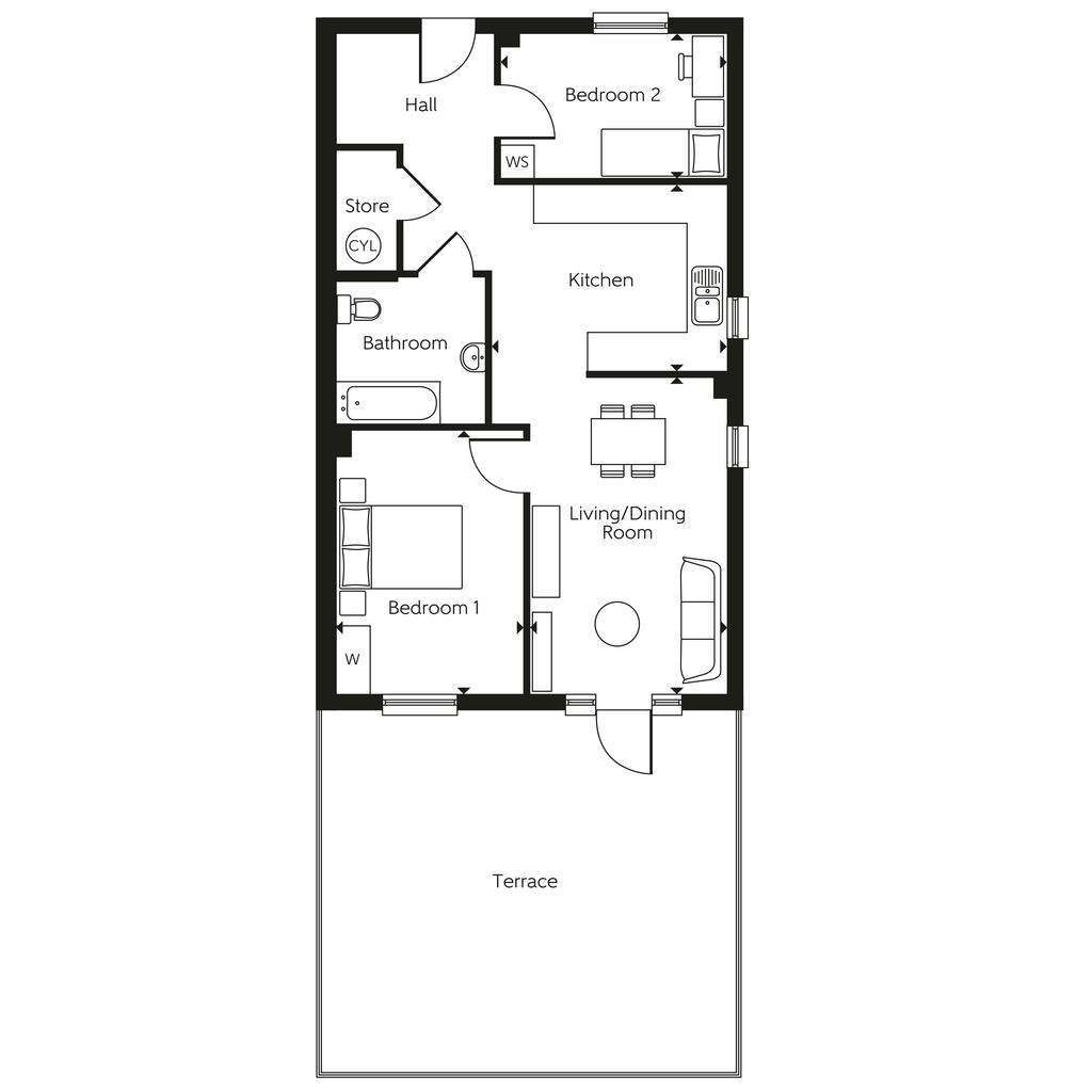 2 bedroom flat for sale - floorplan