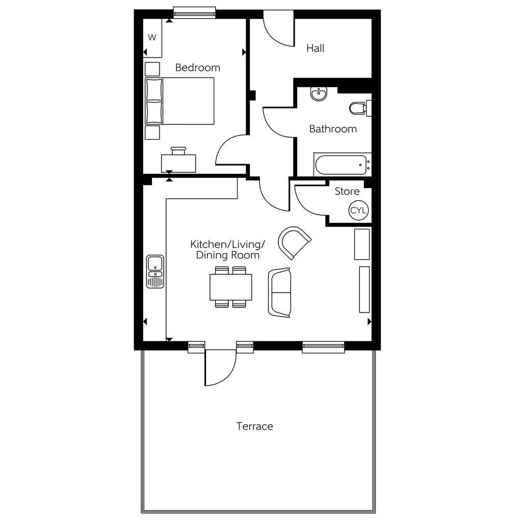 1 bedroom flat for sale - floorplan