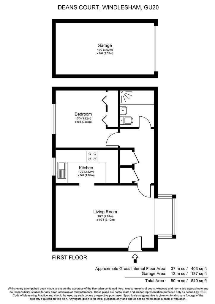 1 bedroom coash house for sale - floorplan