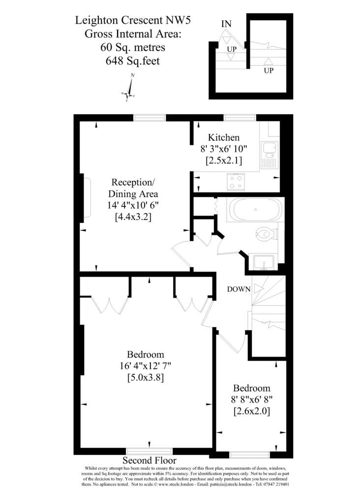 2 bedroom flat to rent - floorplan