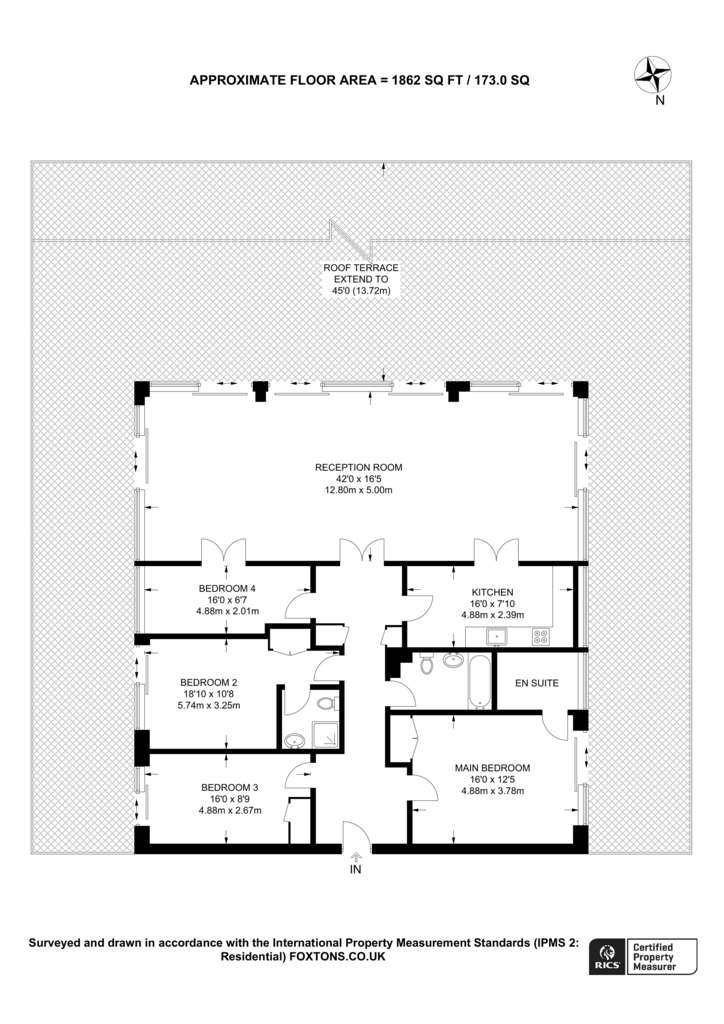 4 bedroom penthouse apartment to rent - floorplan