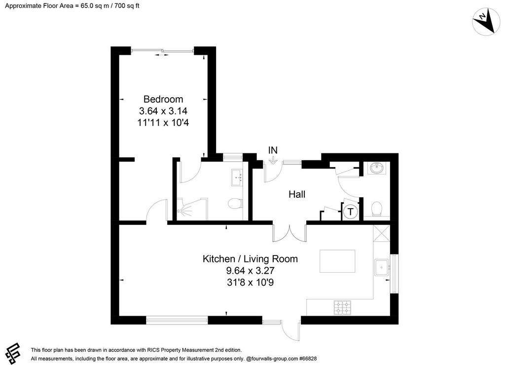1 bedroom detached bungalow for sale - floorplan