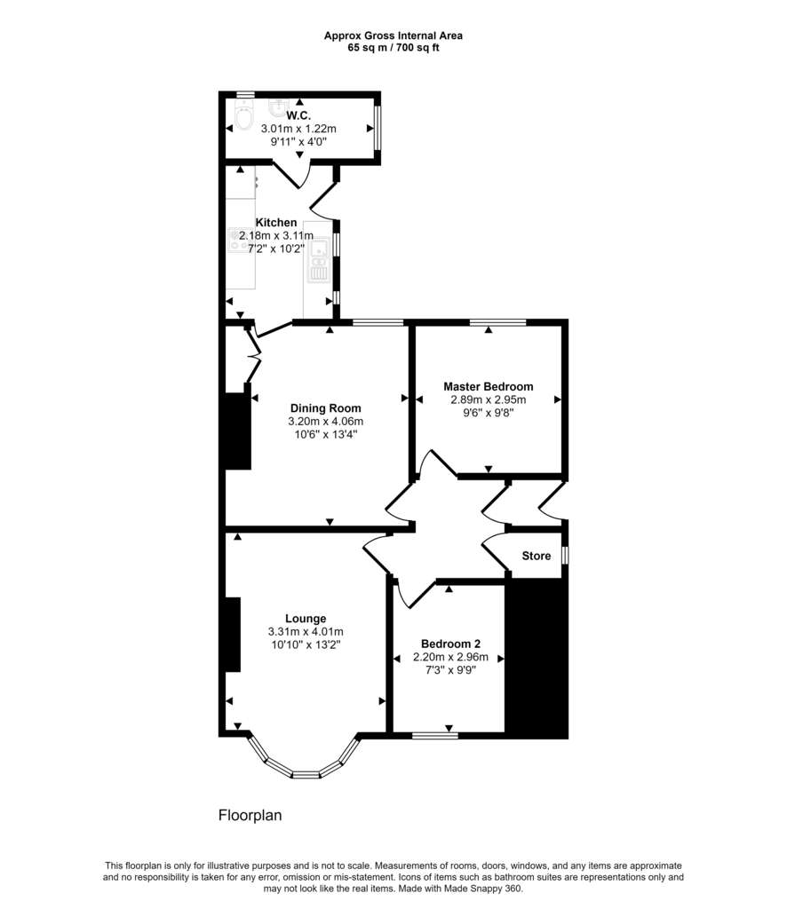 3 bedroom ground floor flat for sale - floorplan