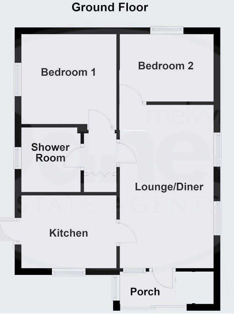 2 bedroom mobile home for sale - floorplan