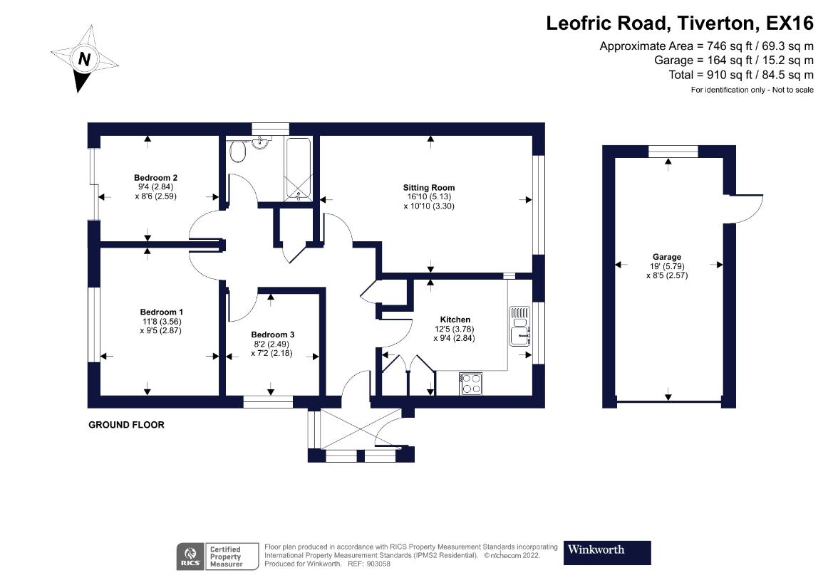 3 bedroom bungalow for sale - floorplan