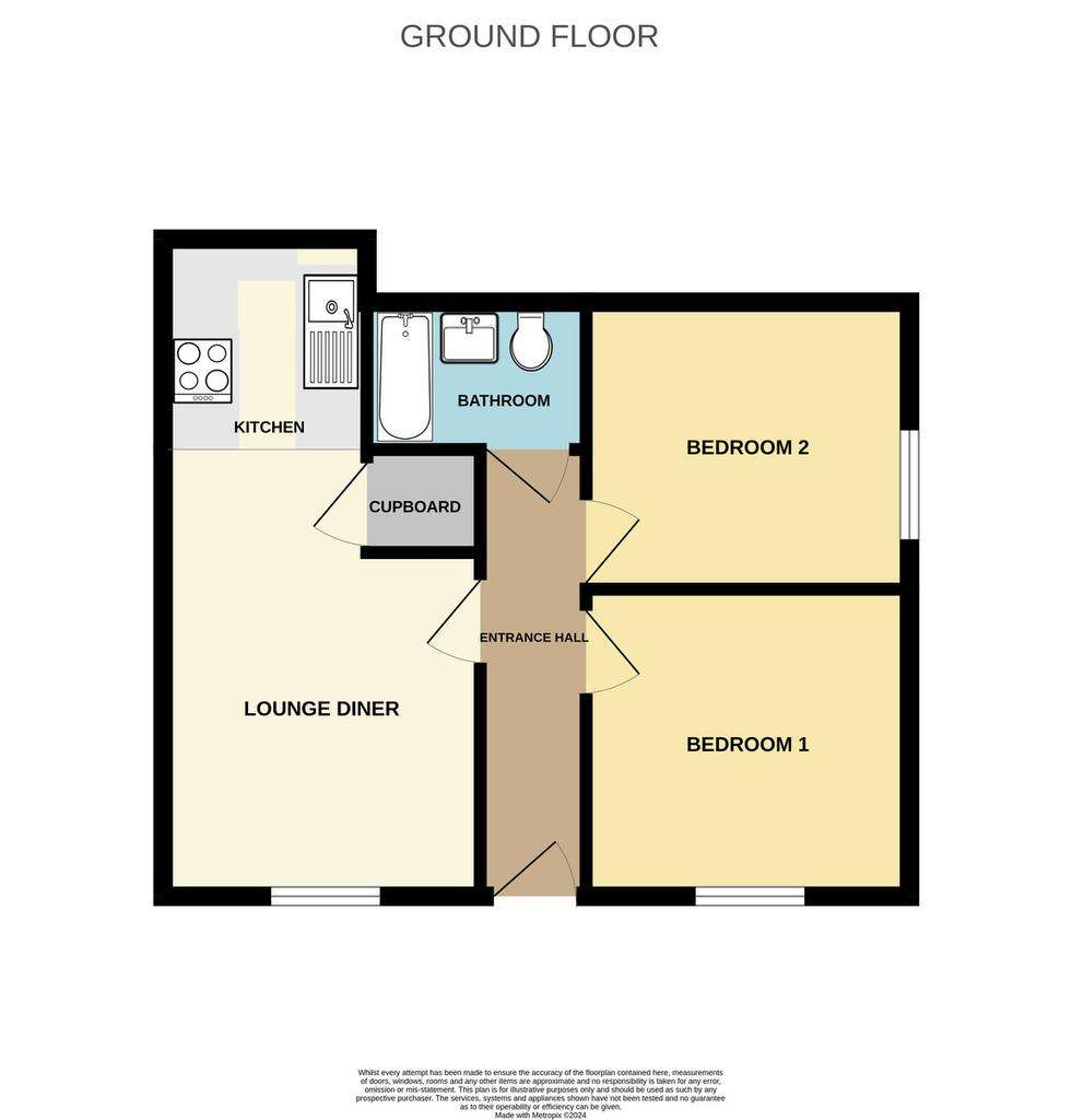 2 bedroom ground floor flat for sale - floorplan