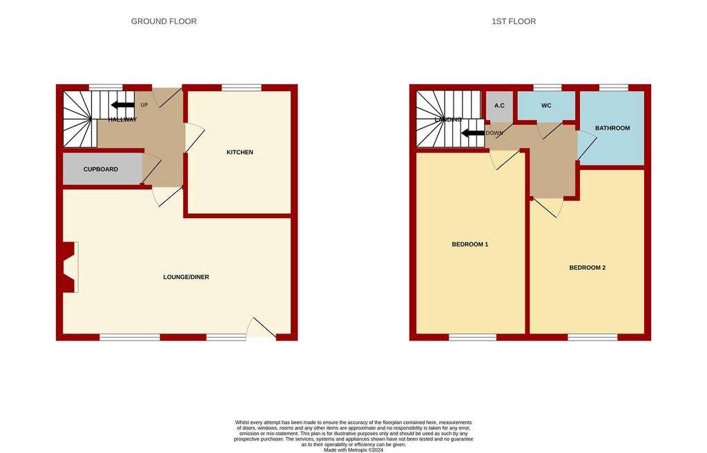 2 bedroom semi-detached house for sale - floorplan