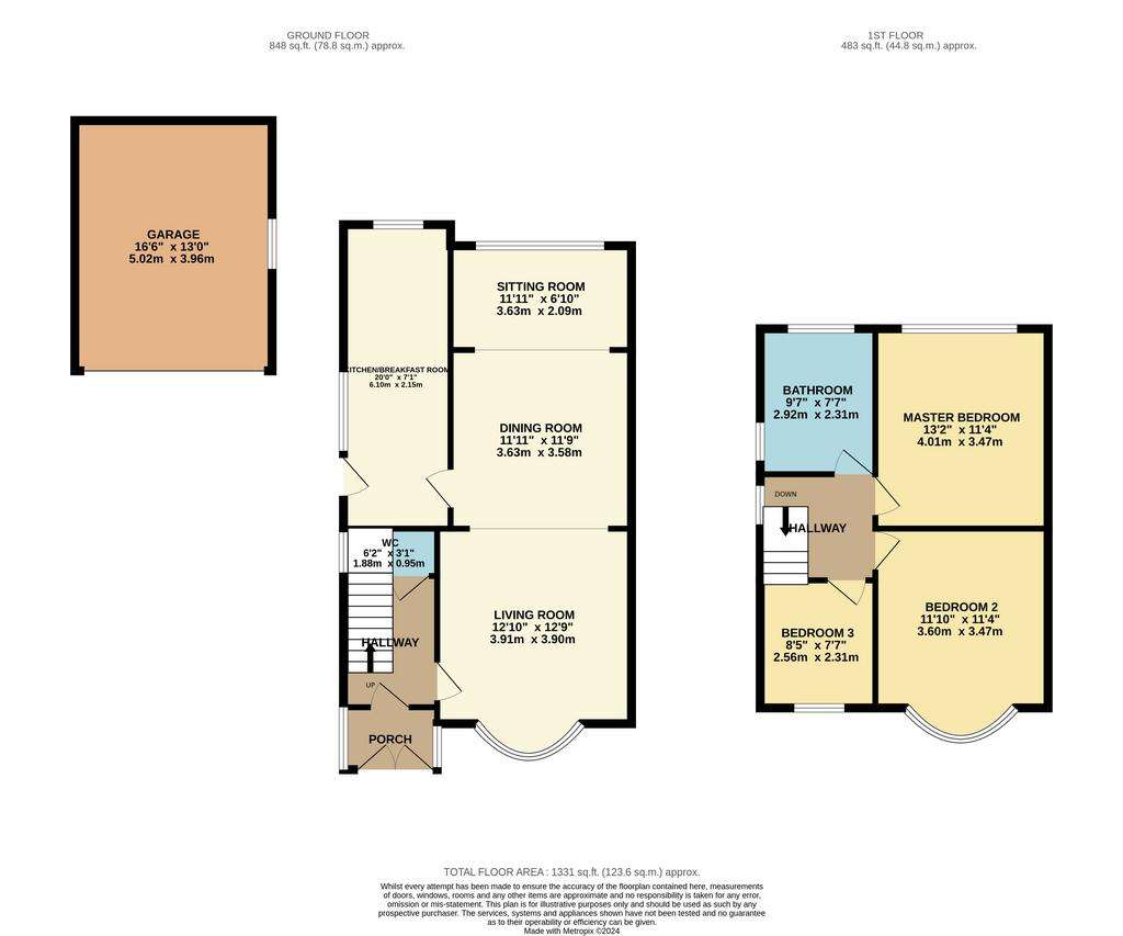 3 bedroom semi-detached house for sale - floorplan