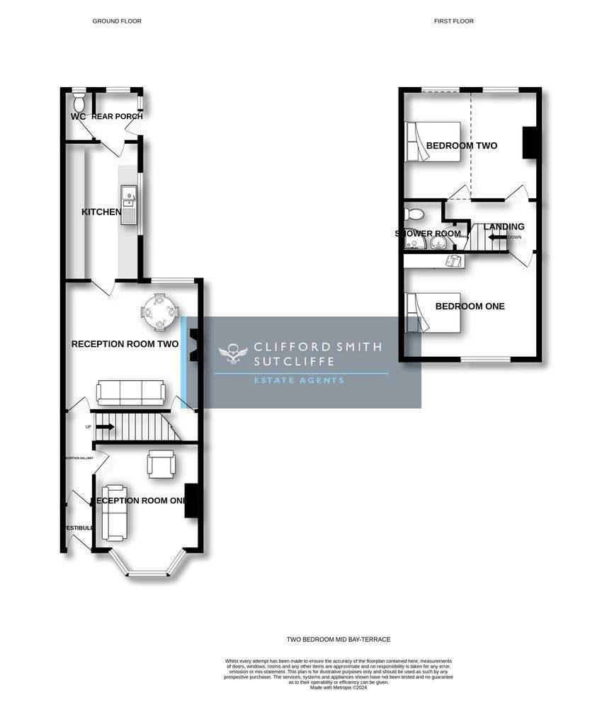 2 bedroom terraced house for sale - floorplan