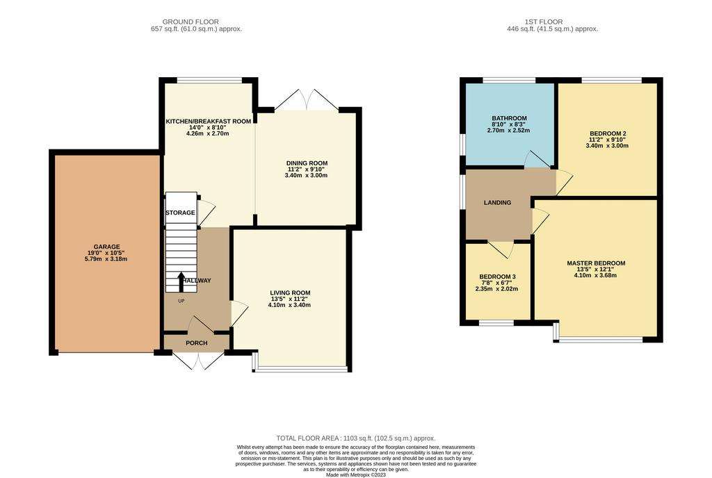 3 bedroom semi-detached house for sale - floorplan