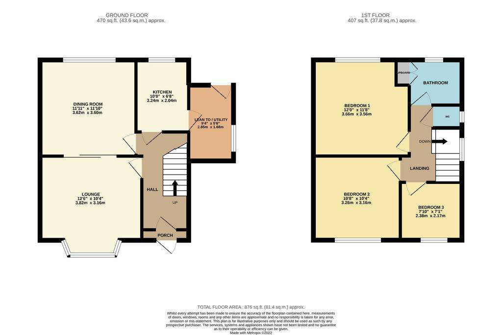 3 bedroom semi-detached house for sale - floorplan