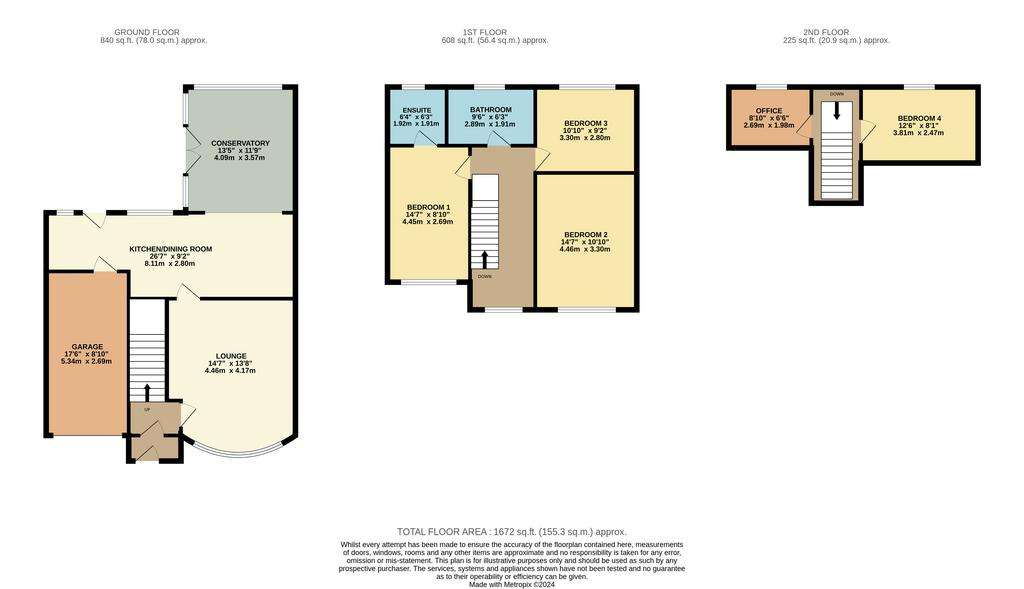 4 bedroom semi-detached house for sale - floorplan