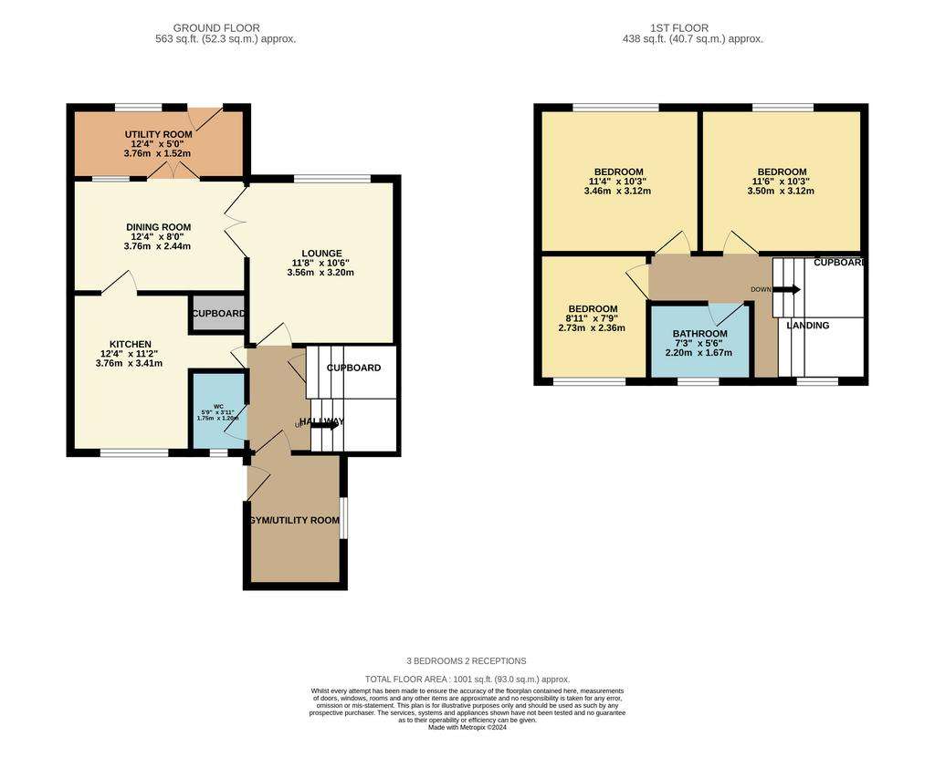 3 bedroom end of terrace house for sale - floorplan