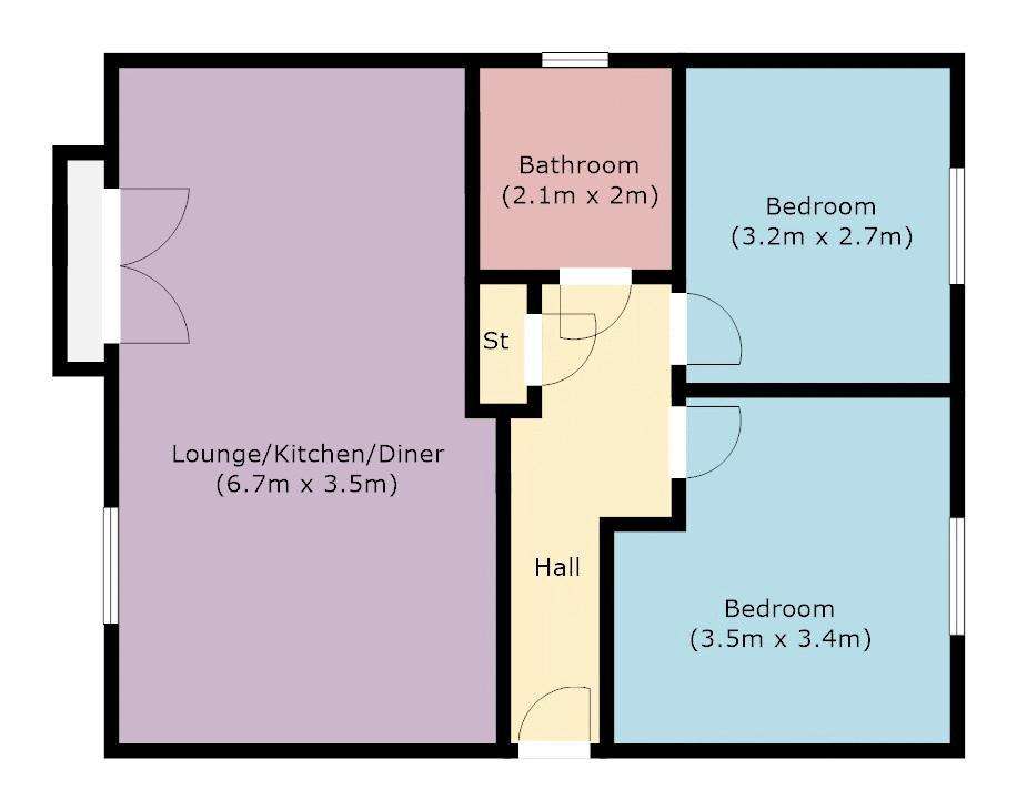 2 bedroom flat for sale - floorplan