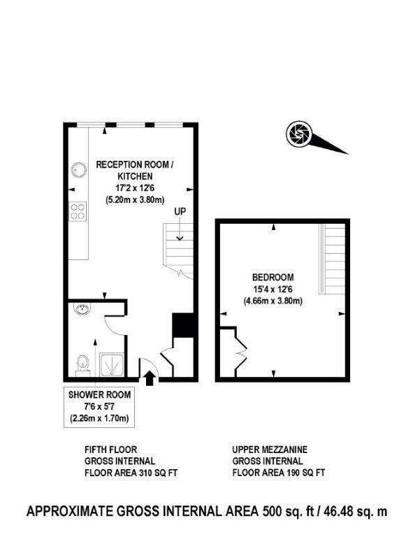 1 bedroom duplex apartment to rent - floorplan