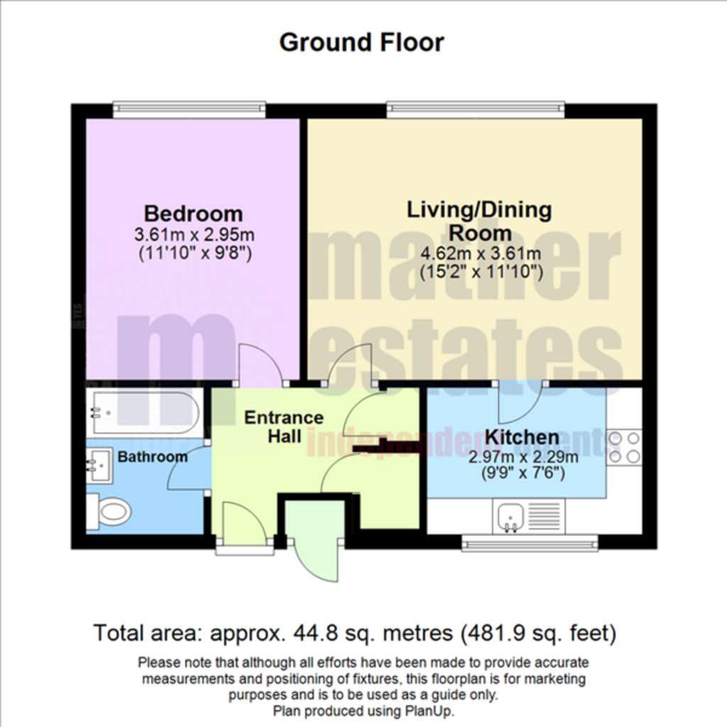 1 bedroom flat to rent - floorplan