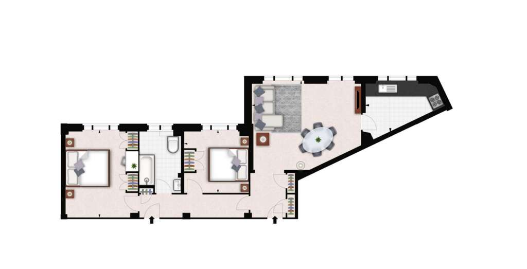 2 bedroom ground floor flat to rent - floorplan