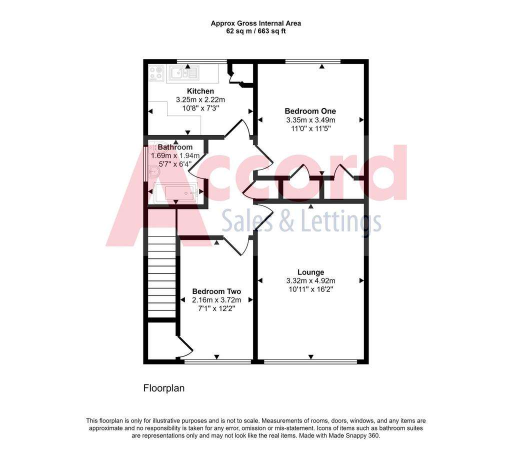 2 bedroom maisonette for sale - floorplan