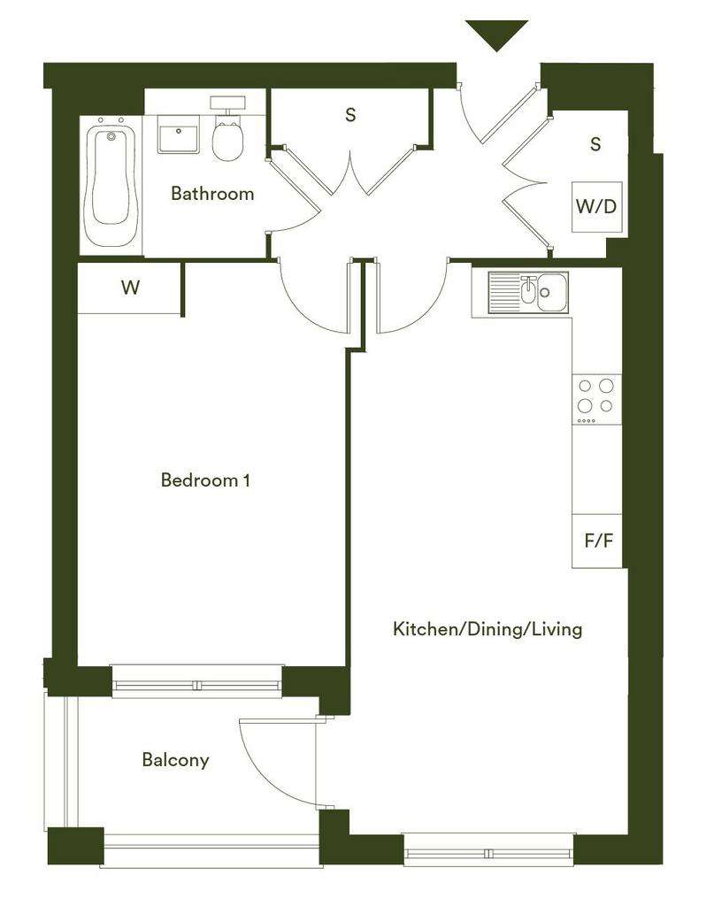 1 bedroom flat for sale - floorplan