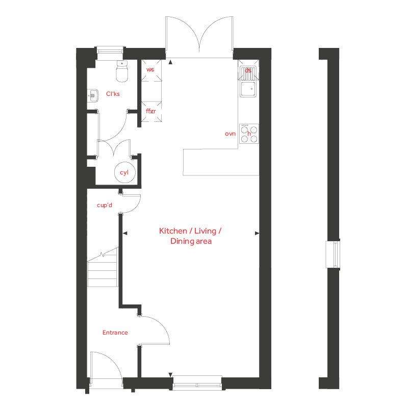 3 bedroom terraced house for sale - floorplan