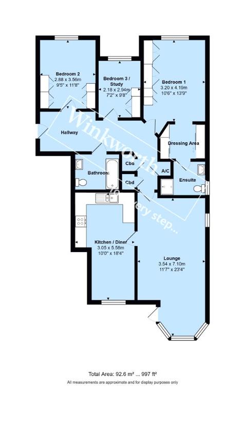 3 bedroom flat for sale - floorplan