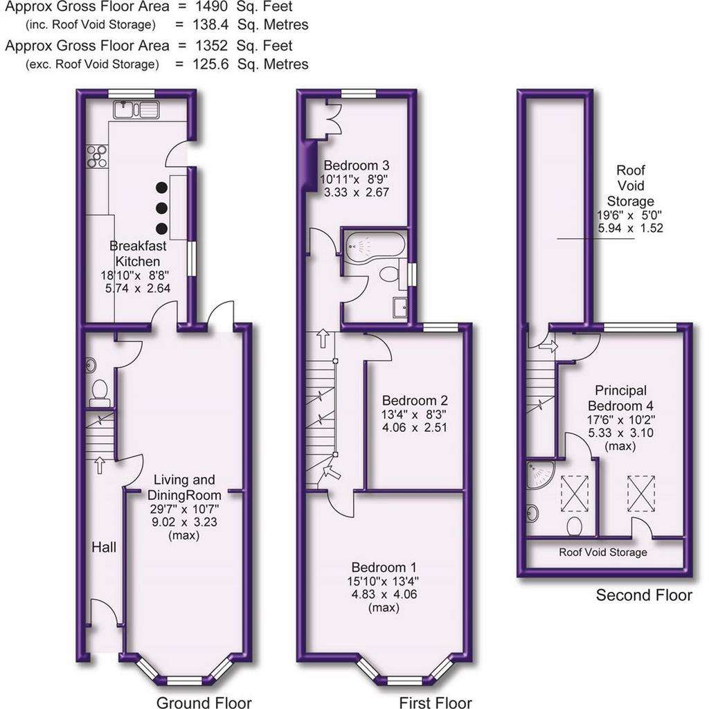 4 bedroom semi-detached house for sale - floorplan