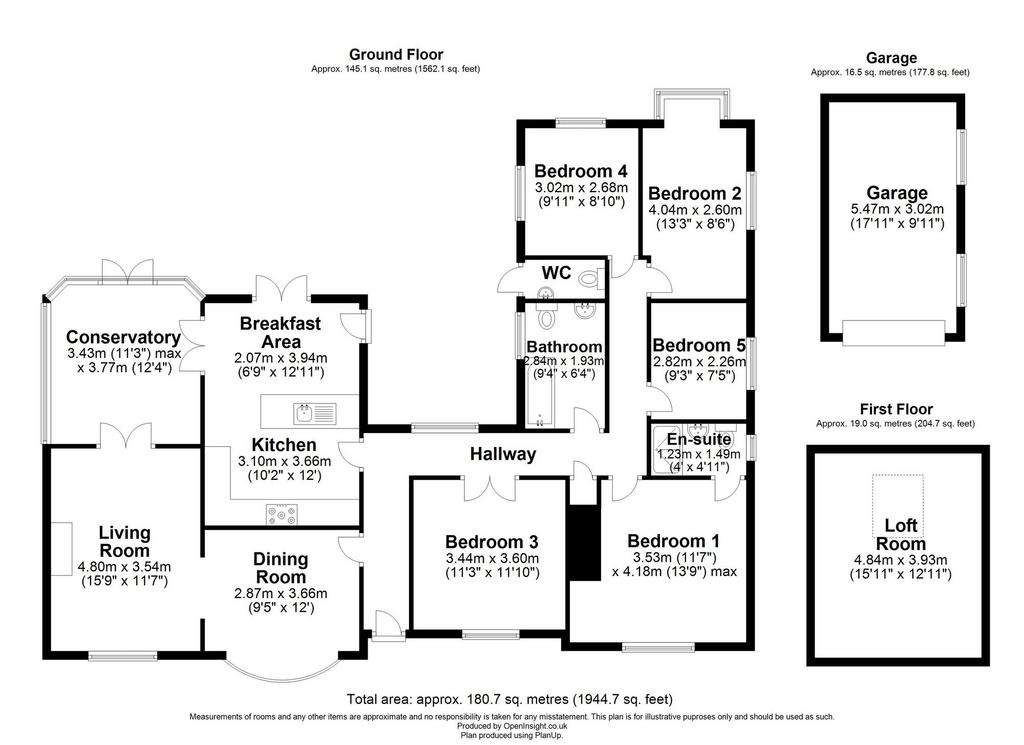 5 bedroom detached bungalow for sale - floorplan