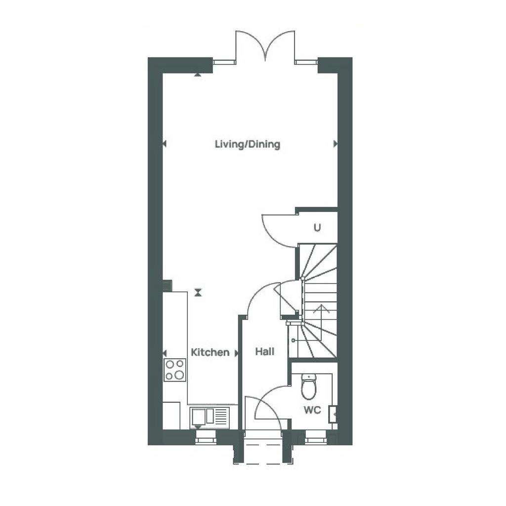 2 bedroom semi-detached house for sale - floorplan