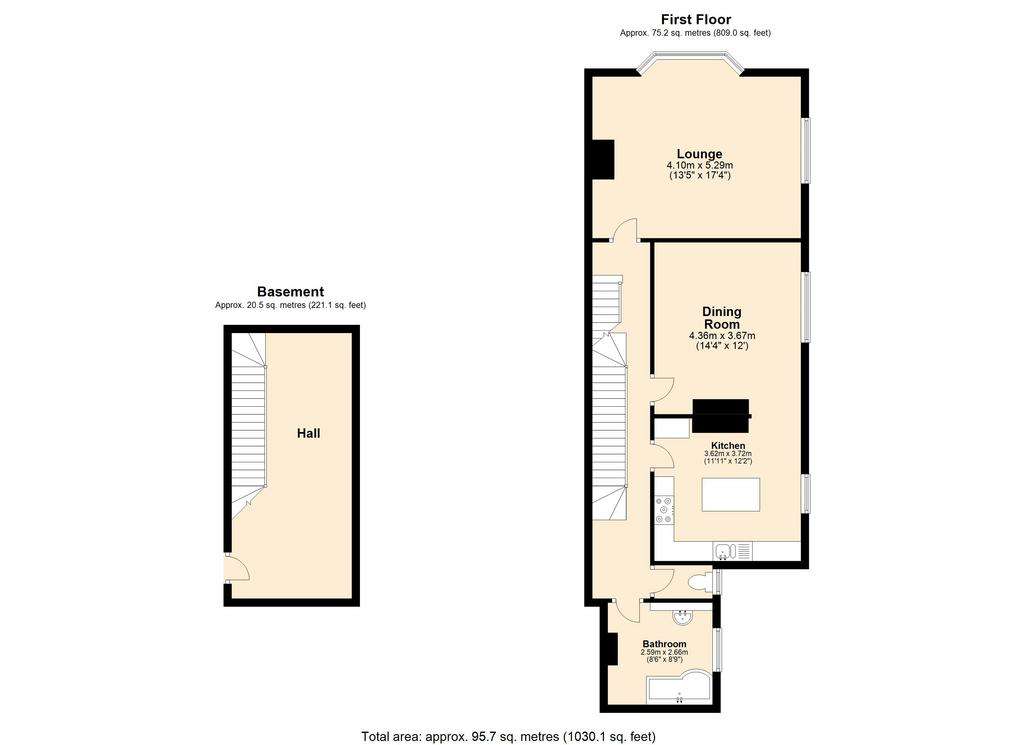 3 bedroom flat to rent - floorplan