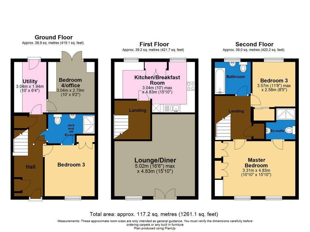 4 bedroom town house to rent - floorplan