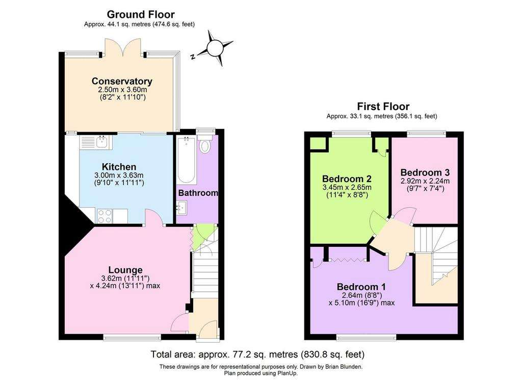 3 bedroom terraced house for sale - floorplan