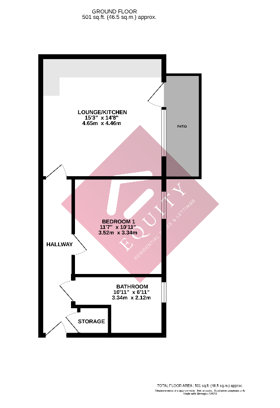 1 bedroom flat for sale - floorplan