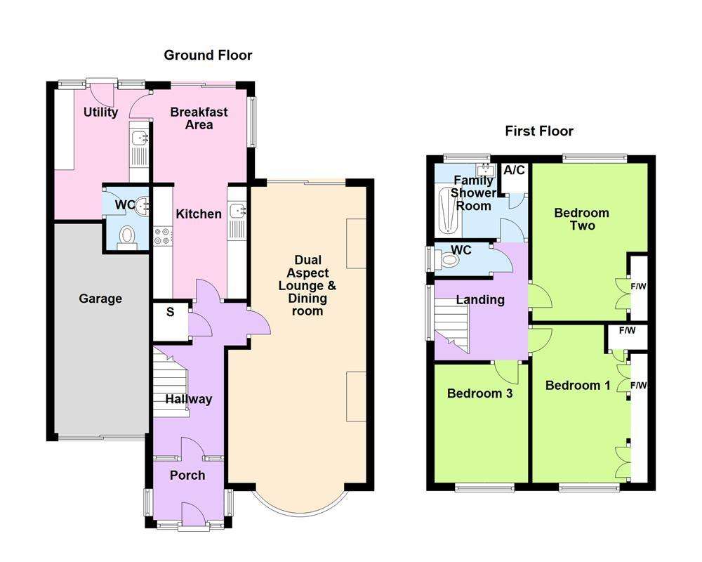 3 bedroom semi-detached house for sale - floorplan