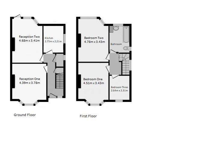 3 bedroom semi-detached house for sale - floorplan