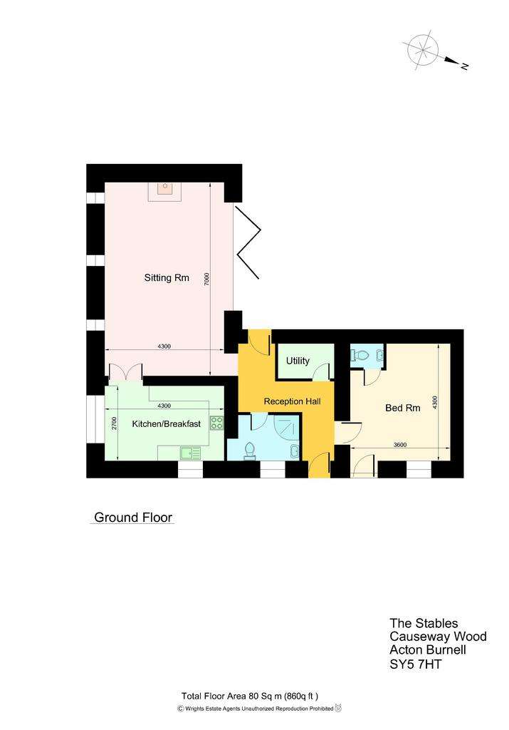 1 bedroom character property for sale - floorplan