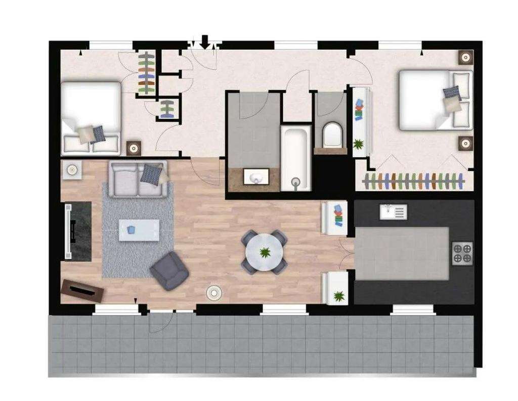 2 bedroom flat to rent - floorplan