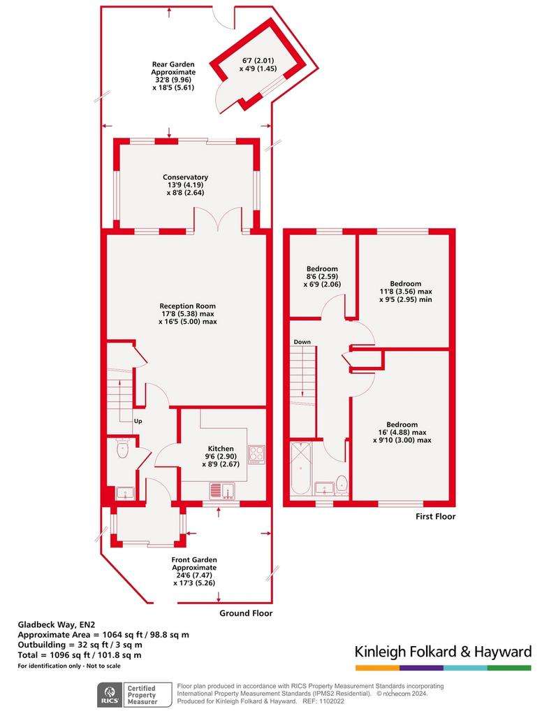 3 bedroom terraced house for sale - floorplan