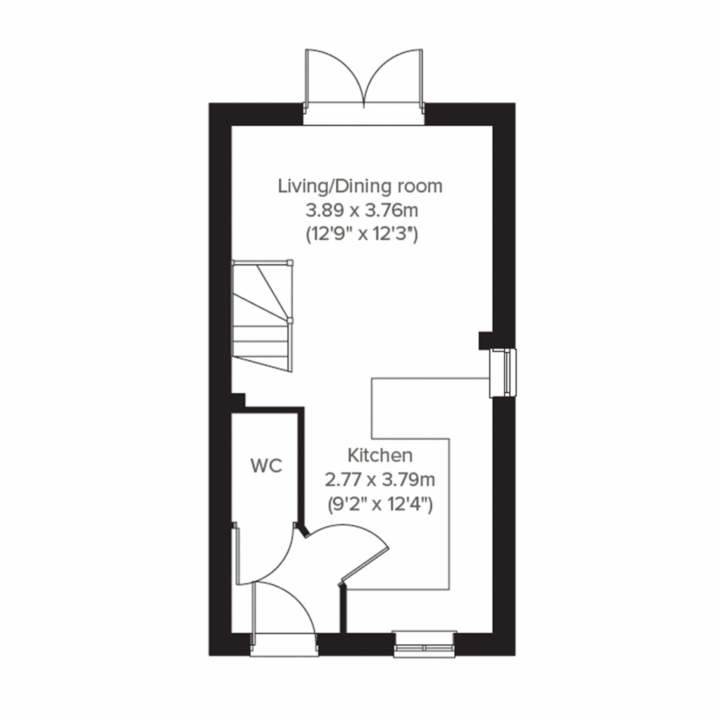 2 bedroom semi-detached house for sale - floorplan