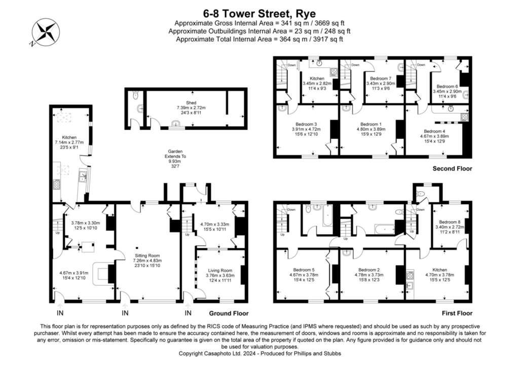 8 bedroom house for sale - floorplan