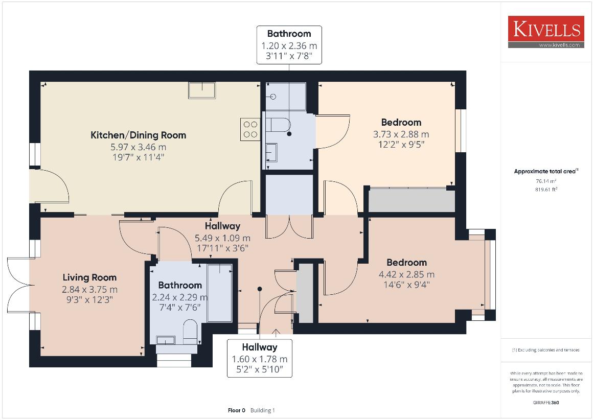 2 bedroom bungalow for sale - floorplan