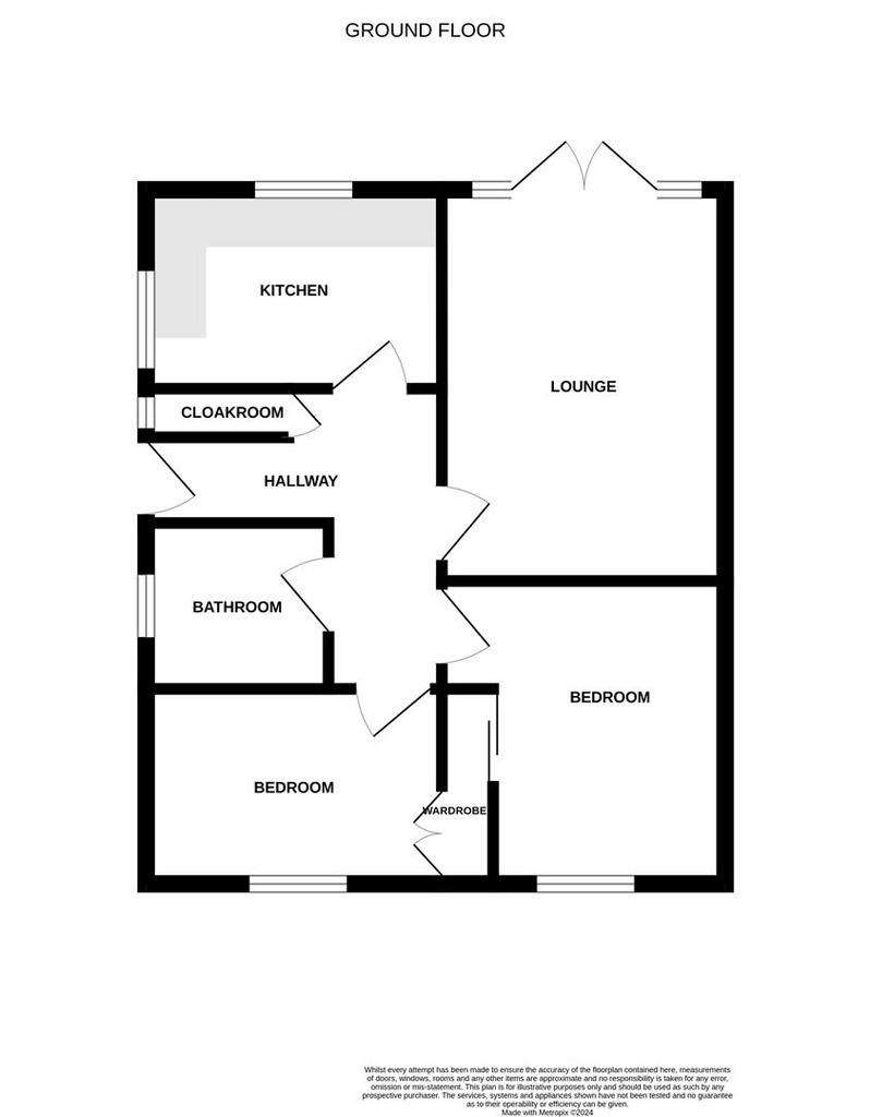 2 bedroom detached bungalow for sale - floorplan