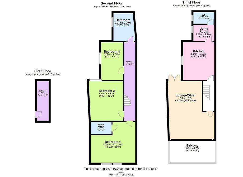 3 bedroom maisonette for sale - floorplan