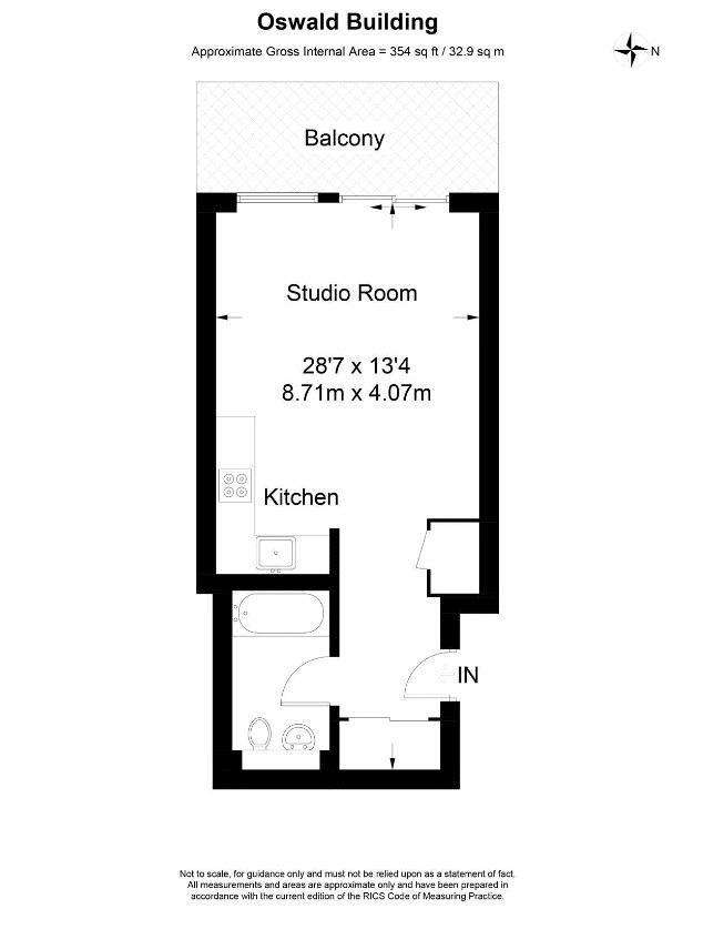 Studio flat for sale - floorplan