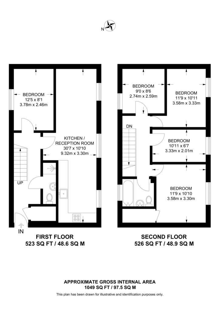 5 bedroom maisonette to rent - floorplan