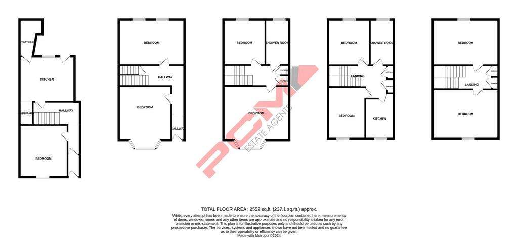 9 bedroom terraced house for sale - floorplan