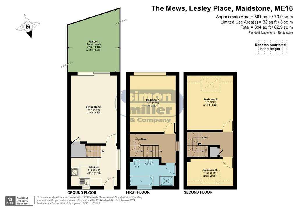 3 bedroom end of terrace house for sale - floorplan