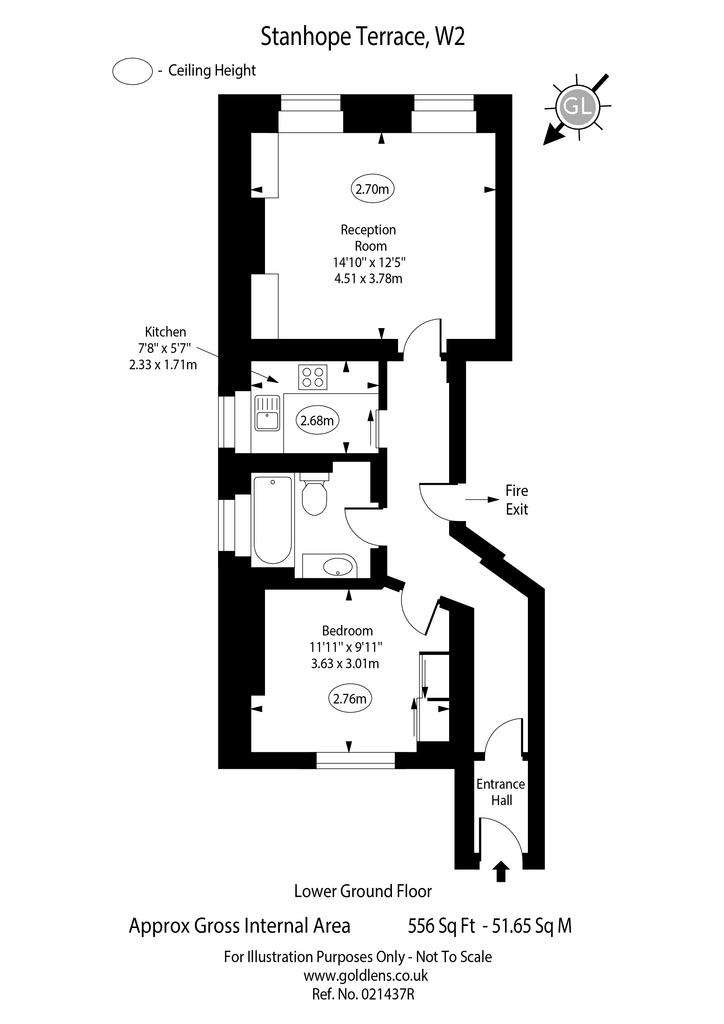 1 bedroom flat to rent - floorplan