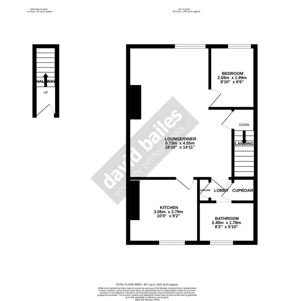 1 bedroom flat to rent - floorplan