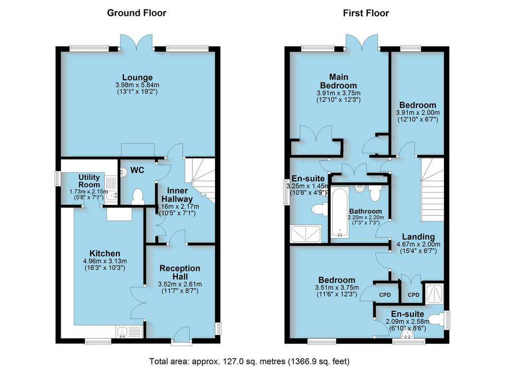 3 bedroom mews house for sale - floorplan
