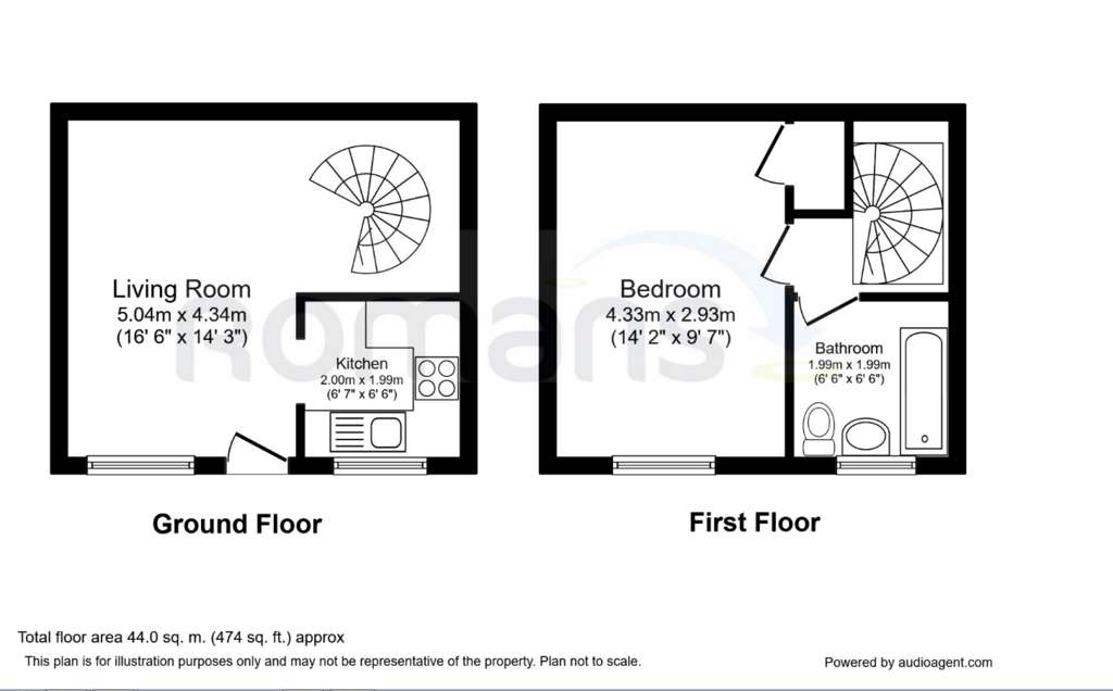 1 bedroom semi-detached house to rent - floorplan